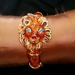 Heidi Daas Lionhead Bracelet w/ blue eyes, copper